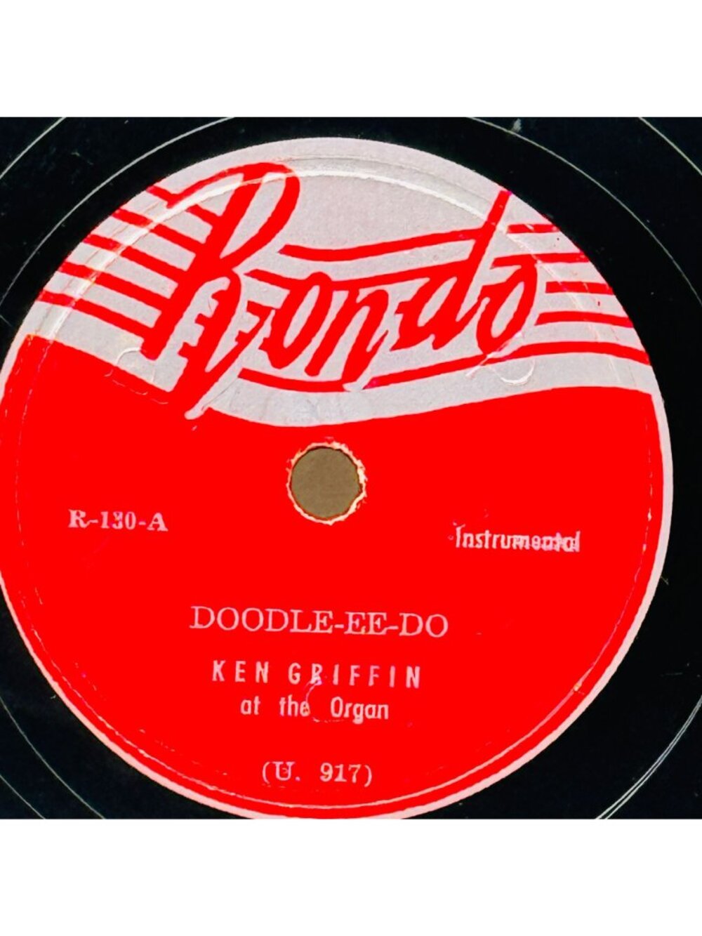 Ken Griffin Doodle-Ee-Do 10 Inch Shellac Record 78 RPM Rondo R-130 VG - Picture 2 of 6